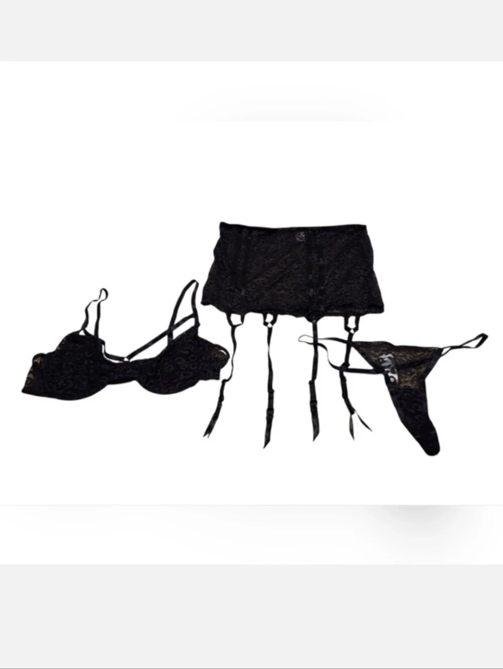 Women’s Large Venus Black Lace Lingerie Set
